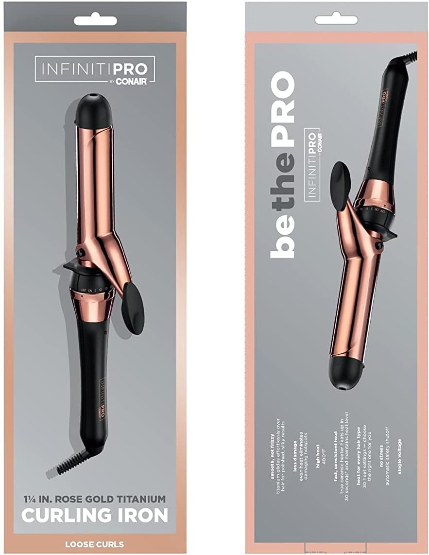 Rose Gold Titanium Curling Iron for Loose Curls