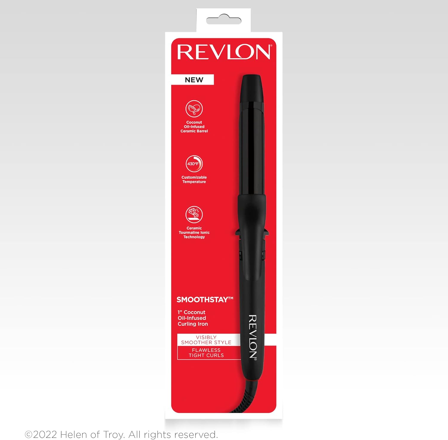 REVLON Coconut Oil-Infused Curling Iron for Shiny, Smooth Curls