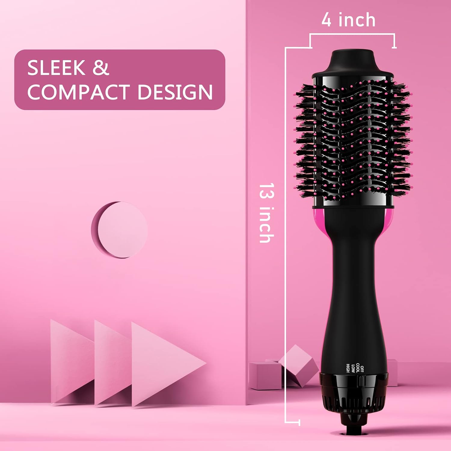 4 in 1 Hair Dryer Brush - Ceramic Oval Barrel Styler Volumizer