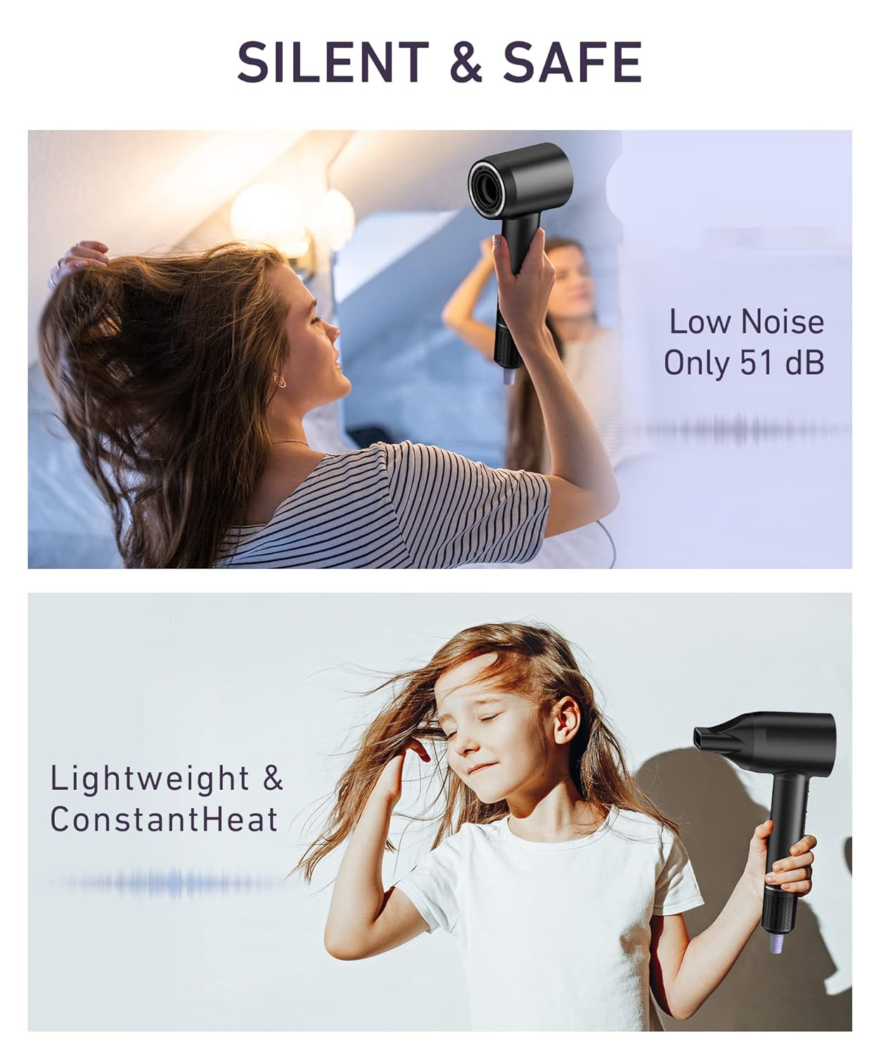 High-Speed Brushless Motor Hair Dryer with Negative Ionic Technology